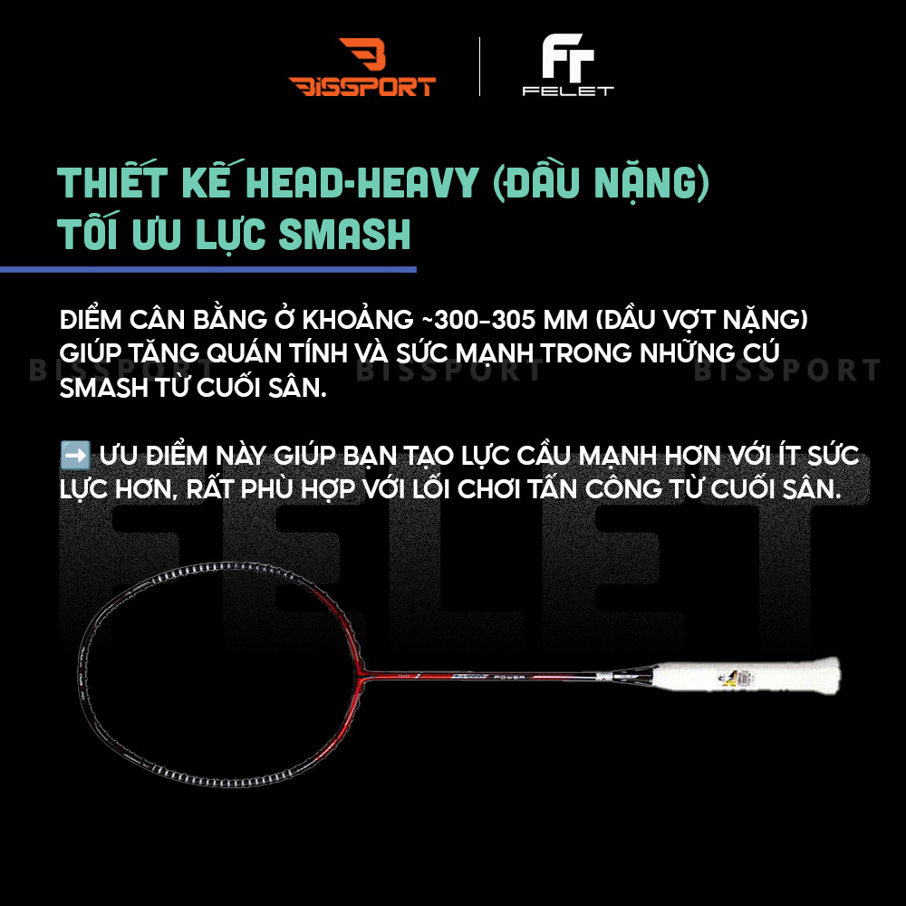 Vợt Cầu Lông Felet Woven TJ 1000 Power Chính Hãng - Kiểm Soát – Ổn Định – Dễ Chơi - Giảm Rung - Đánh Bền